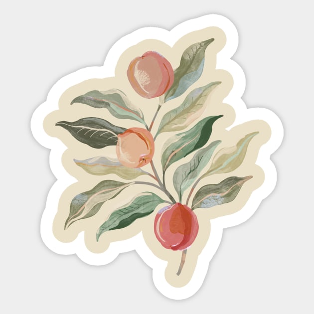 Painterly Peaches Sticker by Rebelform